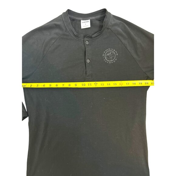 Gymshark Legacy Henley Men’s L Shirt Black 3/4 sleeve Athletic Casual Top - Picture 9 of 13